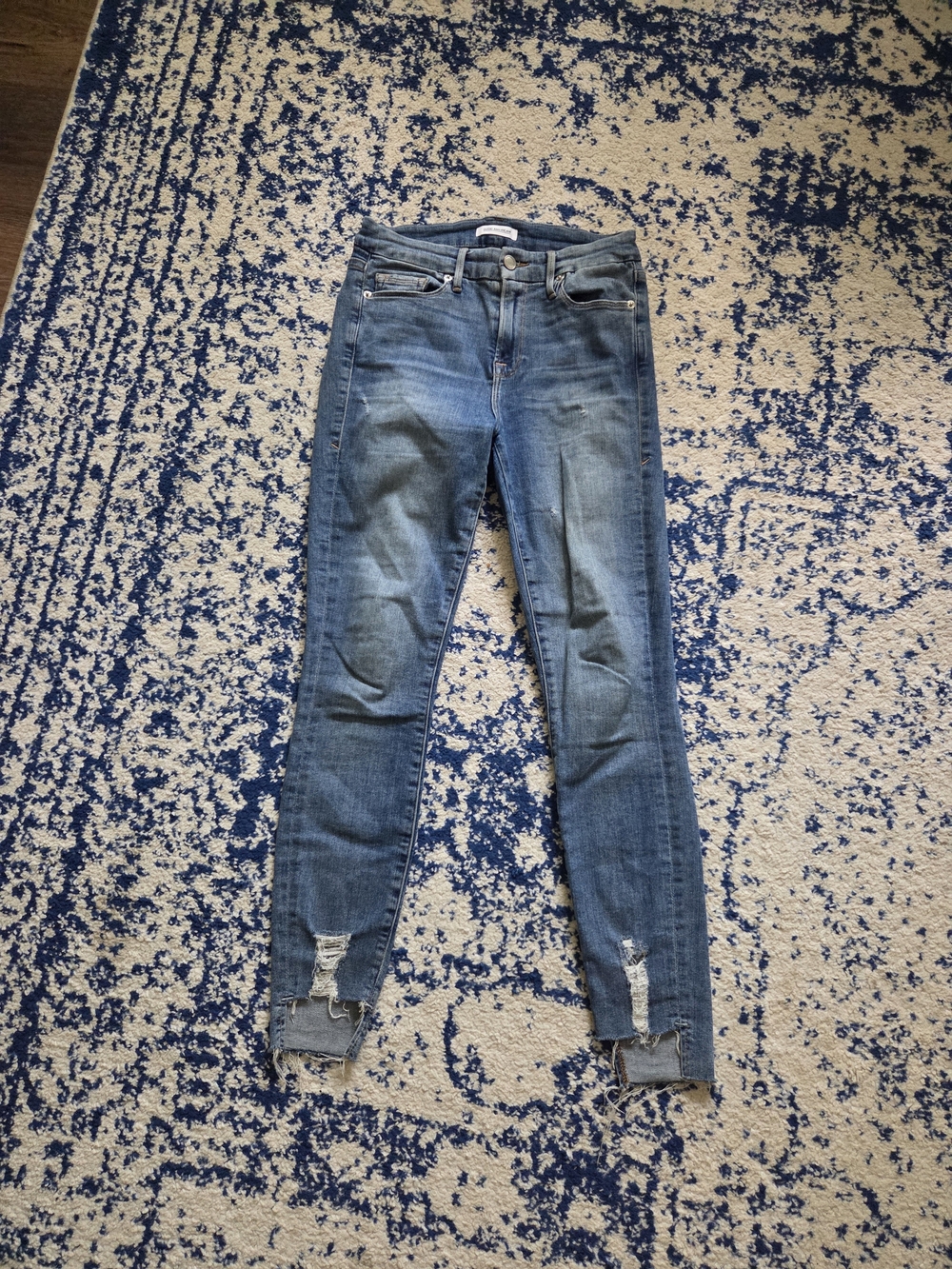 Good American Medium Blue Ripped Skinny Jeans